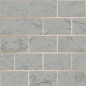 Metro Brick Marble Wallpaper Charcoal Crown M1511