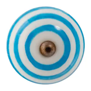 Nicola Spring - Round Ceramic Cabinet Knob - Stripe