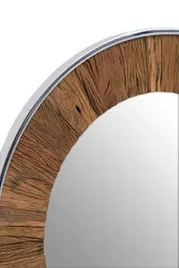 Interiors by Premier Kerala Natural Wood Round Mirror