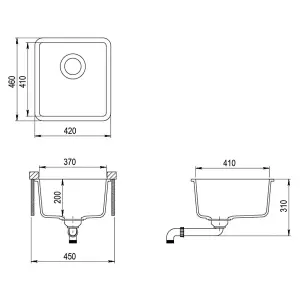 Berkfield Granite Kitchen Sink Single Basin Black