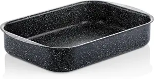 Westinghouse Non Stick Roasting Tin - 35 cm Roasting Tray Oven Dish - Black Marble