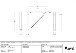 From The Anvil Burnished Brass Barton Shelf Bracket (150mm x 150mm)