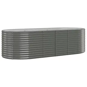 Berkfield Garden Planter Powder-coated Steel 249x100x68 cm Grey