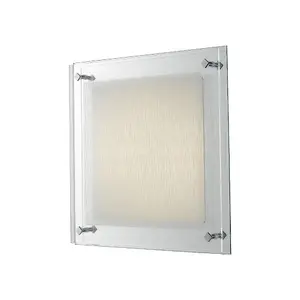 Luminosa JOYCE LED Patterned Glass Flush Ceiling Light White 2100lm 4000K 42x42cm