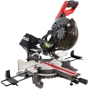 Excel 10" 255mm Sliding Mitre Saw Double Bevel 2000W/240V with Laser & Universal Wheel Stand