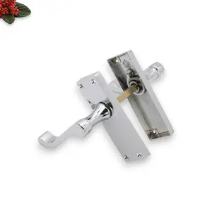 Victorian Scroll Latch Lever Handle 115mm Polished Chrome