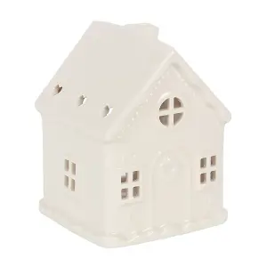 Something Different Gingerbread House Tea Light Holder White (One Size)