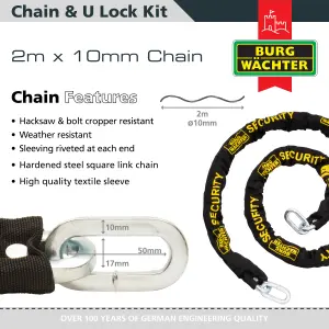 2M HEAVY DUTY CHAIN AND U-LOCK