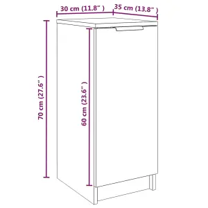 Shoe Cabinet High Gloss White 30x35x70 cm Engineered Wood