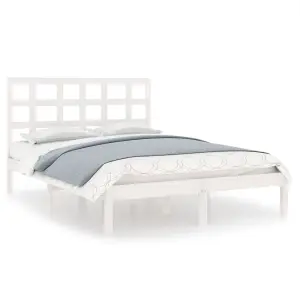 Berkfield Bed Frame White Solid Wood 120x200 cm