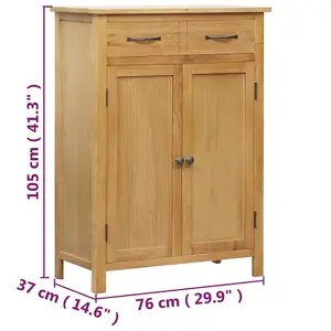 Berkfield Shoe Cabinet 76x37x105 cm Solid Oak Wood