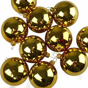 Luxury Shatterproof Ball Ornament (Set of 18) Gold Shiny / 6cm H x 6cm W x 6cm D