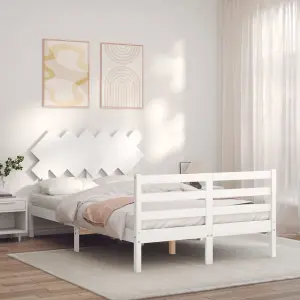 Berkfield Bed Frame with Headboard White 120x200 cm Solid Wood