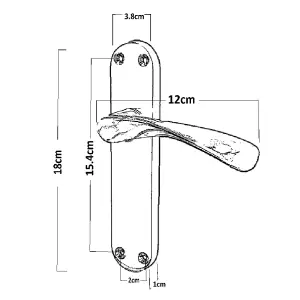 Monja Astrid Door Handles Arched Lever Satin Bathroom Lock