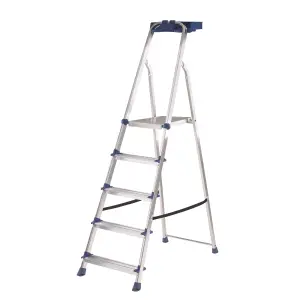 Werner 5 tread Aluminium & steel Step Ladder (H)1.68m