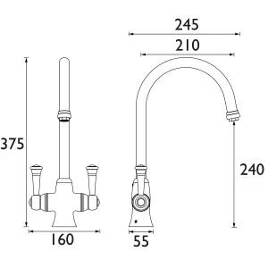 Bristan Sentinel Chrome effect Kitchen Mixer Tap