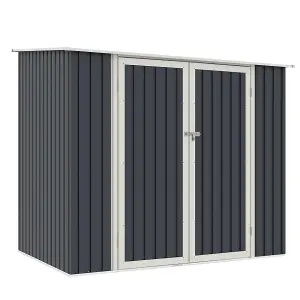 BillyOh Knighton Pent Metal Shed - 7x5 Grey