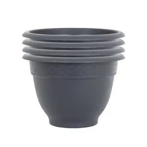 Wham Pack 4 Bell Pot 44cm Round Plastic Planter Slate