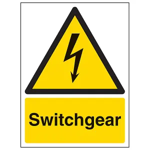 Switchgear - Warning Electrical Sign - Rigid Plastic - 200x300mm (x3)