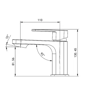 VURTU Barkway Basin Mixer - 1/4 Turn, Single Lever Ceramic Disc, High/ Low Water Pressure, 300(H) x 215(W), Black, 628524