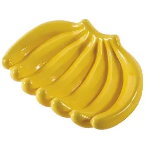 Yellow Ceramic Banana Shaped Fruit Bowl Dish - Novelty Home Decoration - Measures H7cm x W26cm x D18cm