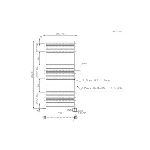 Right Radiators Prefilled Electric Straight Heated Towel Rail Bathroom Ladder Warmer Rads - Chrome 1200x500 mm