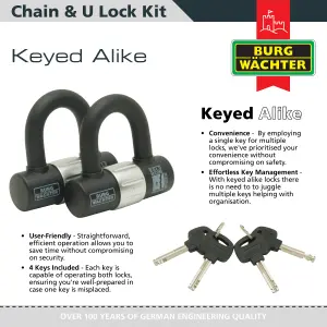 2 X 1M HEAVY DUTY CHAIN AND 2 U-LOCK