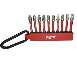 Milwaukee - Shockwave Impact Duty Screwdriver Bit Carabiner Set 10 piece - 4932492939