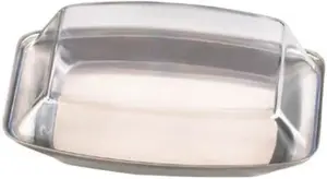 Butter Dish With Plastic Lid Tray Holder Retro Serving Storage Kitchen Serve New