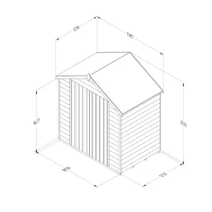 Forest Garden 6x4 ft Apex Wooden 2 door Shed with floor (Base included) - Assembly service included