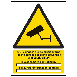 CCTV IMAGES ARE BEING MONITORED Security Sign - 2mm Plastic 300x400mm