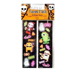 Amscan Spooky Yikes & Eeekk Boo Stripe Stickers (Pack of 8) Multicoloured (One Size)