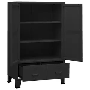 Berkfield Industrial Storage Cabinet Black 70x40x115 cm Metal