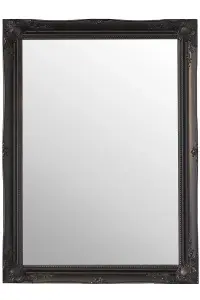 MirrorOutlet Hamilton Black Shabby Chic Design Wall Mirror 106 x 76 CM