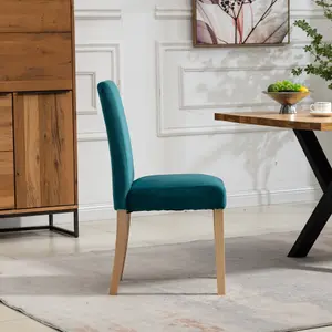 Maiolo Velvet Dining Chairs - Set of 2 - Teal