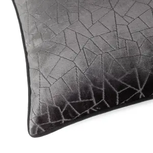 Hoem Malans Cut Velvet Piped Polyester Filled Cushion