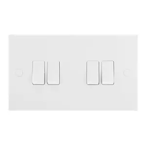 BG White 20A 2 way 4 gang Light Switch