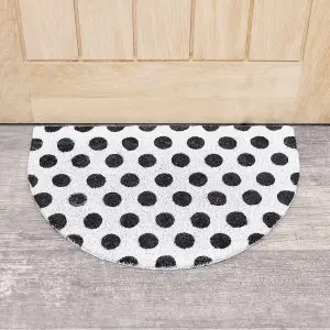 Melody Maison Black & White Polka Dot Half Moon Door Mat