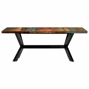 Kere Solid Wood Top Metal Base Dining Table