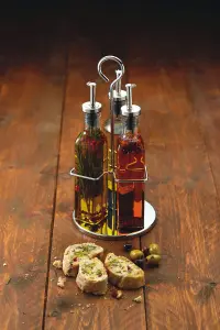 KitchenCraft World of Flavours Italian 3 Bottle Glass Oil and Vinegar Set