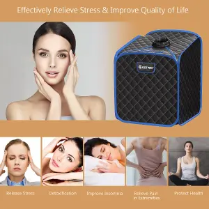 Costway 2L Foldbale Steam Sauna Personal Therapeutic Steam Spa 9 Adjustable Temperature