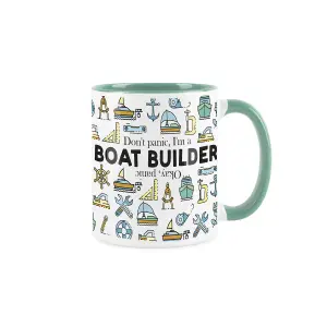 Purely Home Boat Builder Mug Fun Trades Gift - White and Turquoise Coffee/Tea Present Mug Gift