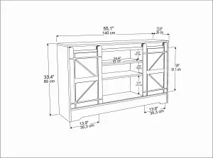 Decorotika Ahris TV Stand TV Unit for TVs up to 63 inch