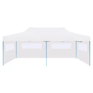 Berkfield Folding Pop-up Partytent with Sidewalls 3x6 m Steel White