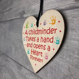 Childminder Thank You Gift Wood Hanging Heart Teacher Friendship Gift Keepsake