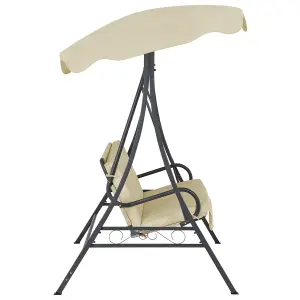 Beliani Traditional Patio Swing GARBO Metal Beige