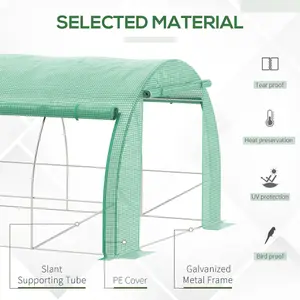 Outsunny 6 x 3 x 2 m Polytunnel Greenhouse Pollytunnel Tent Steel Frame Green