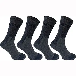 JCB JCBX000097 4 Pack Action Double Reinforced Work Boot Socks Grey Size 6-11