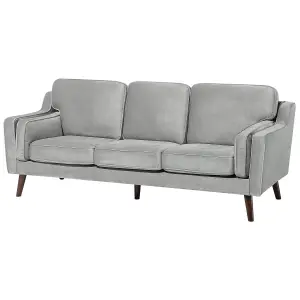 3 Seater Velvet Sofa Light Grey LOKKA