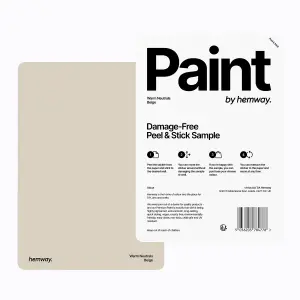 Hemway Chalk Based Furniture Paint Matt A5 Sample, Beige, Peel & Stick Swatch For Interior Walls Wood